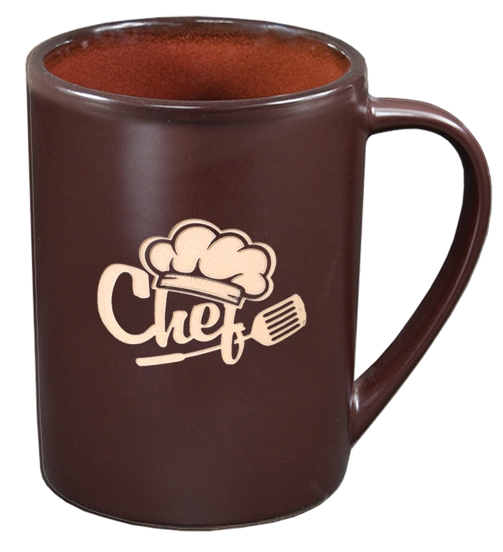 Au Chocolat 17oz 2tone brown/red mug - Etched