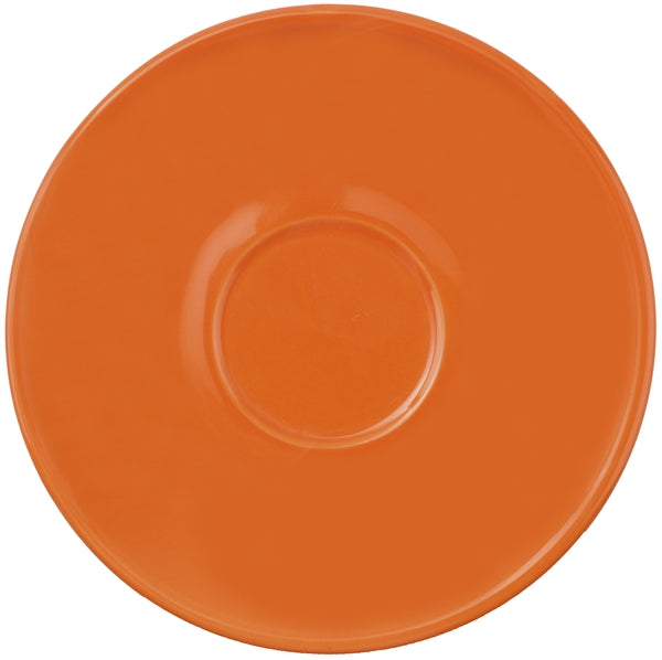 Piccolo saucer 5-3/16" orange vitrified