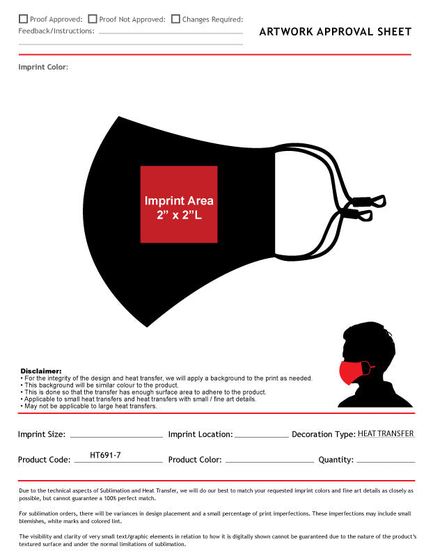 24 Hr Express Ship - 3-ply Adult reusable cotton cloth facemask with filter pocket, Left side logo