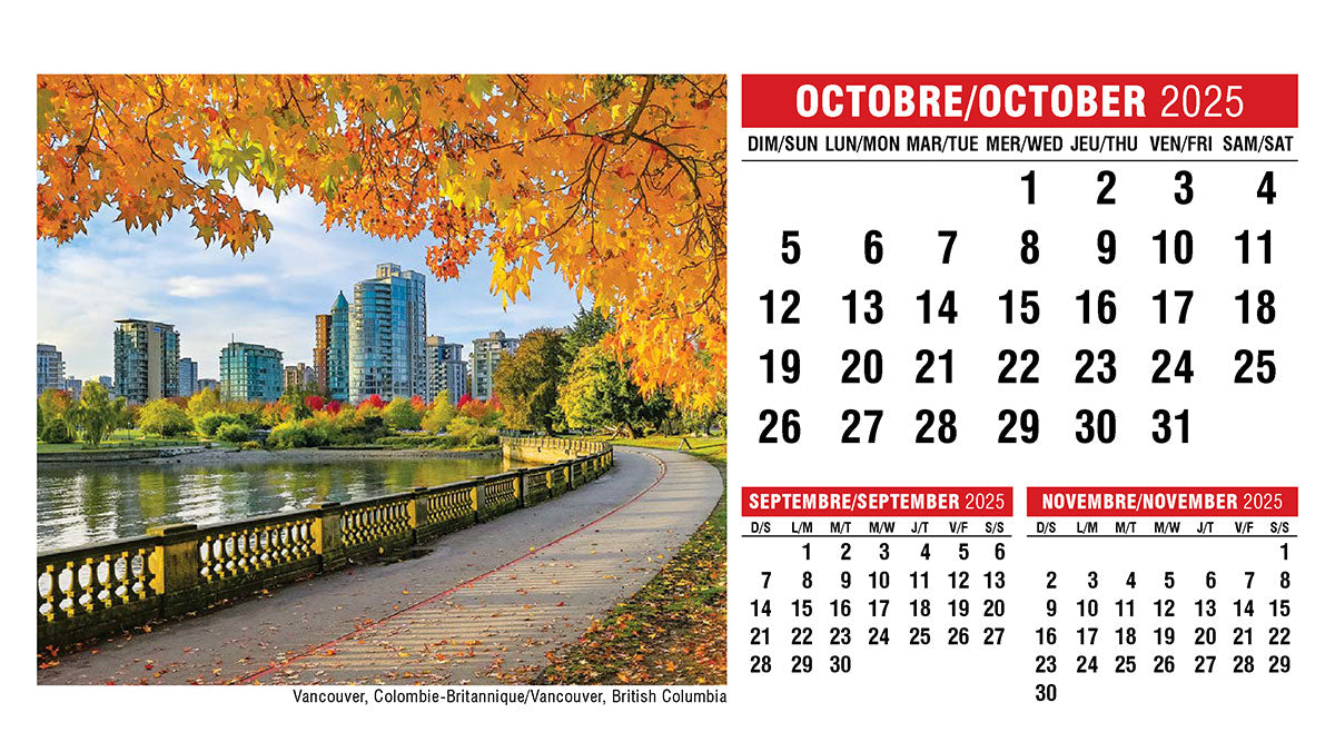 Scenes of Canada (English/French) Desk Tent Calendar