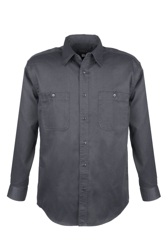 Men's Cotton Blend Twill Long Sleeve Shirts (GREY) (XS-5XL)