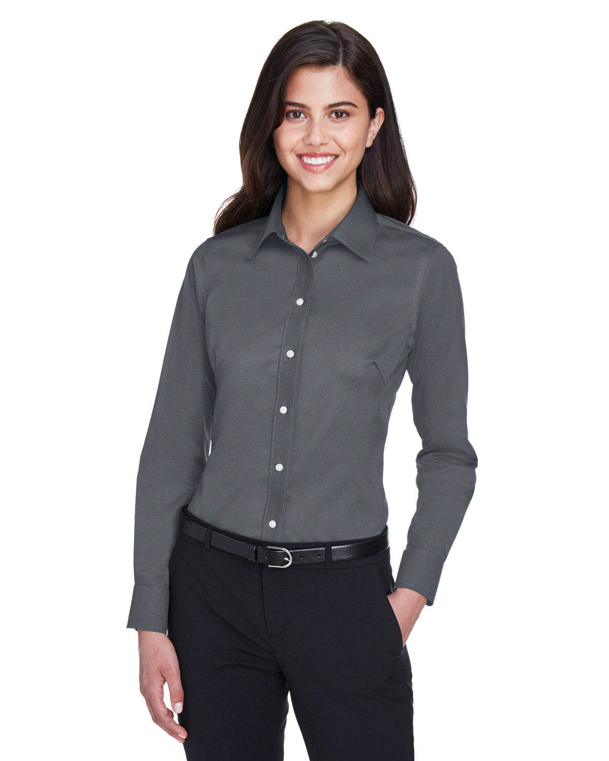 Devon and Jones Ladies' Crown Collection® Solid Stretch Twill Woven Shirt