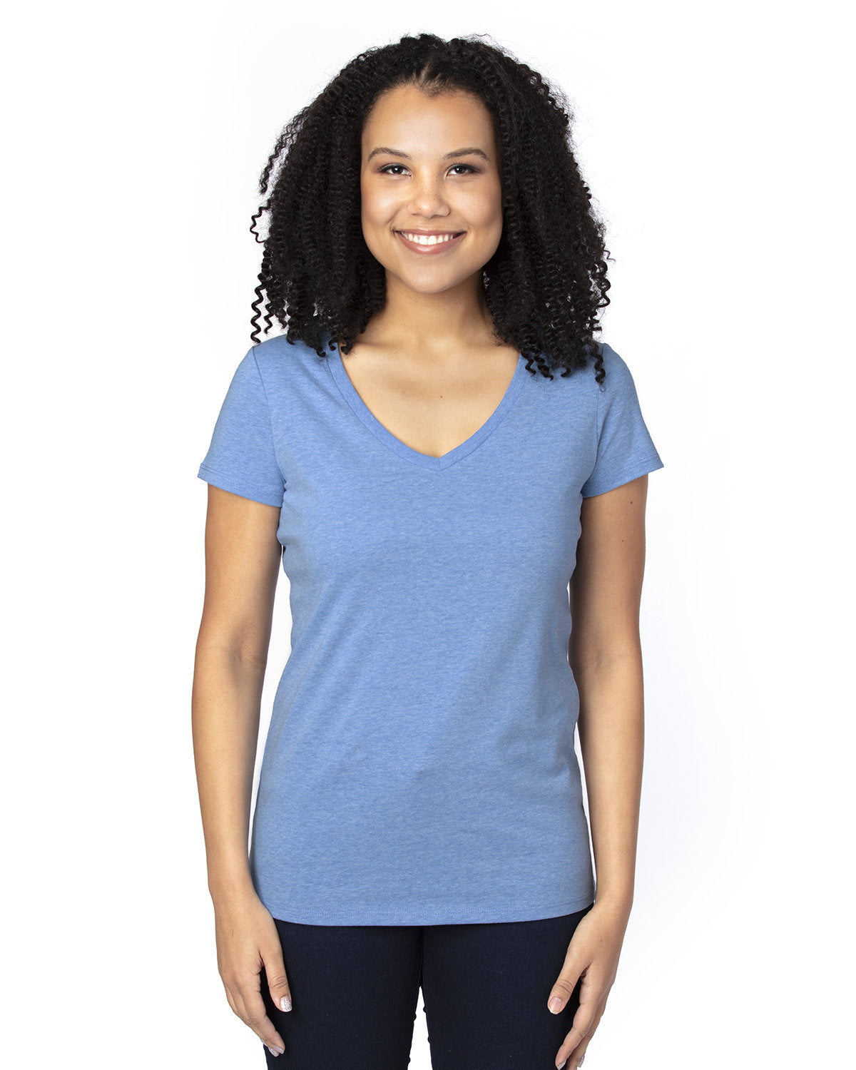 000245 THREADFAST Ladies' Ultimate CVC V-Neck T-Shirt