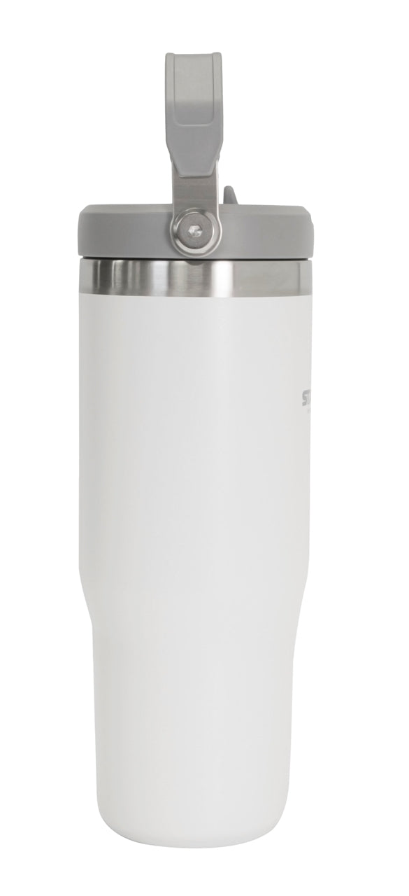 Stanley® IceFlow 30oz Flip Straw Tumbler, white - Etched