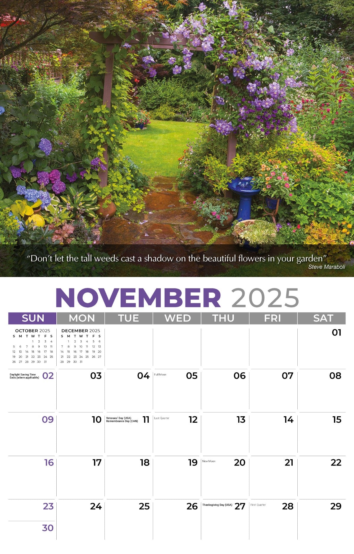 Galleria Wall Calendar 2025 Flowers & Gardens