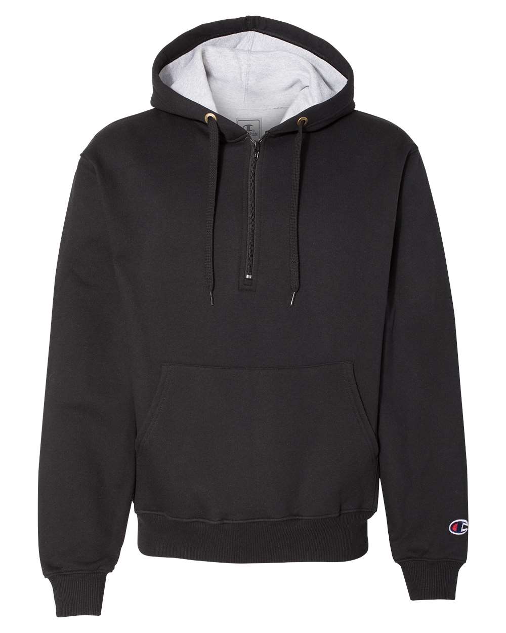 Champion® Cotton Max Hooded Quarter Zip Sweatshirt