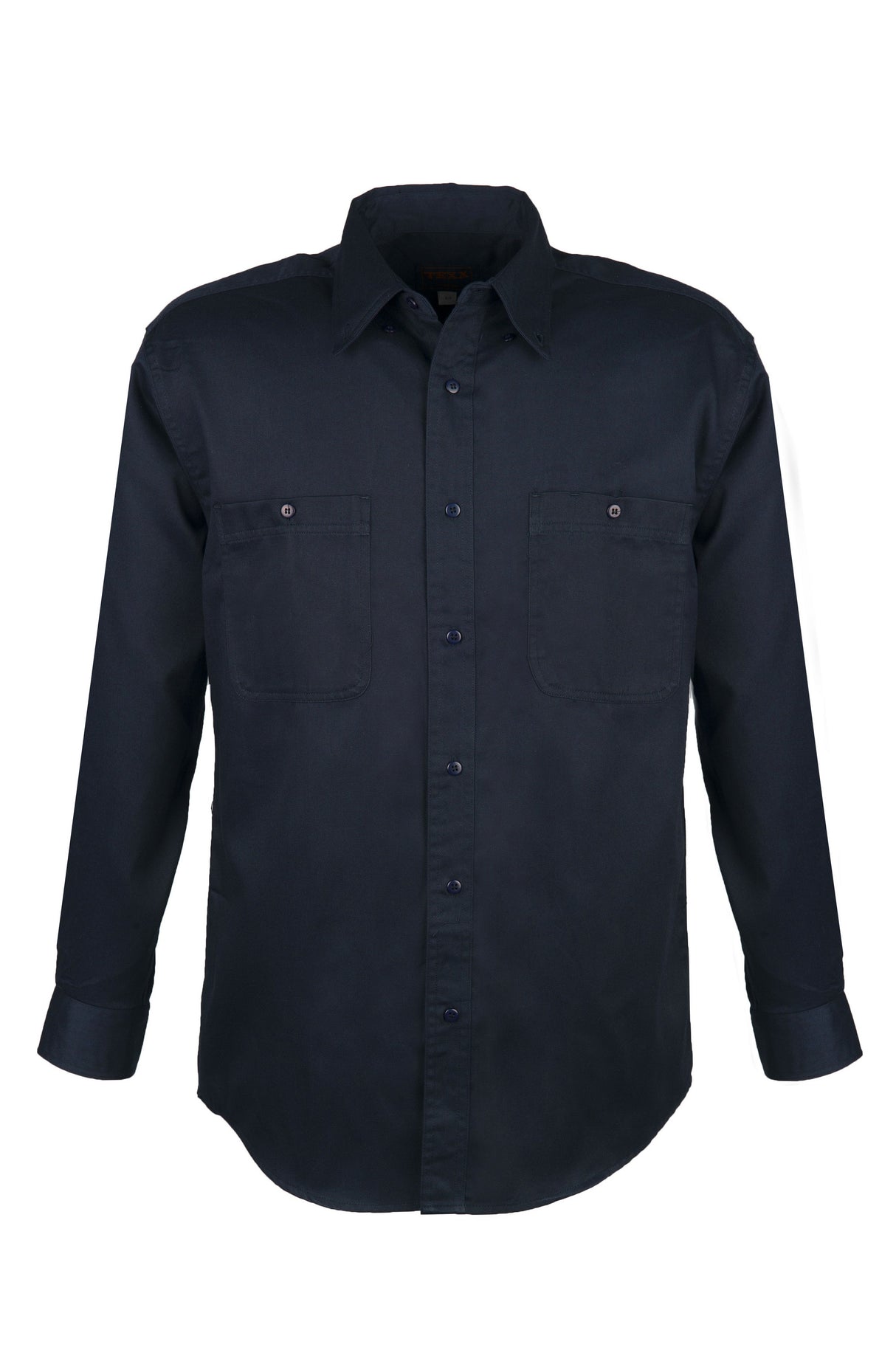 Men's Cotton Blend Twill Long Sleeve Shirt Tall (Navy Blue) (LT-3XLT)