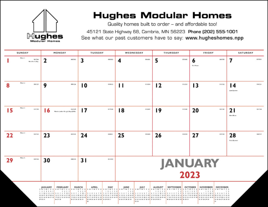 Red & Black Desk Pad with Vinyl Corners