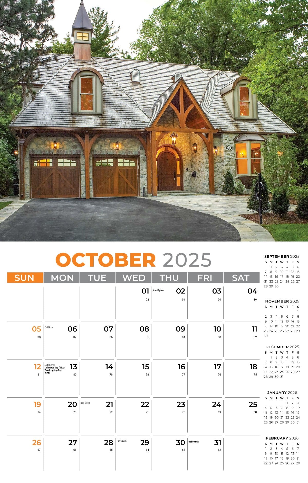 Galleria Wall Calendar 2025 Homes