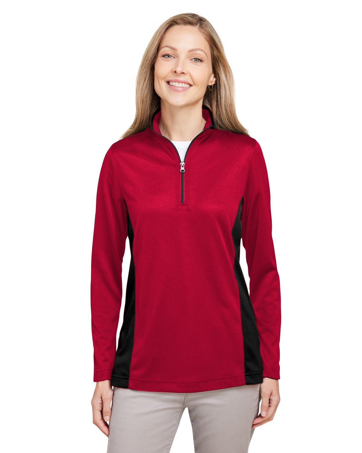Harriton Ladies' Flash Snag Protection Plus IL Colorblock Quarter-Zip