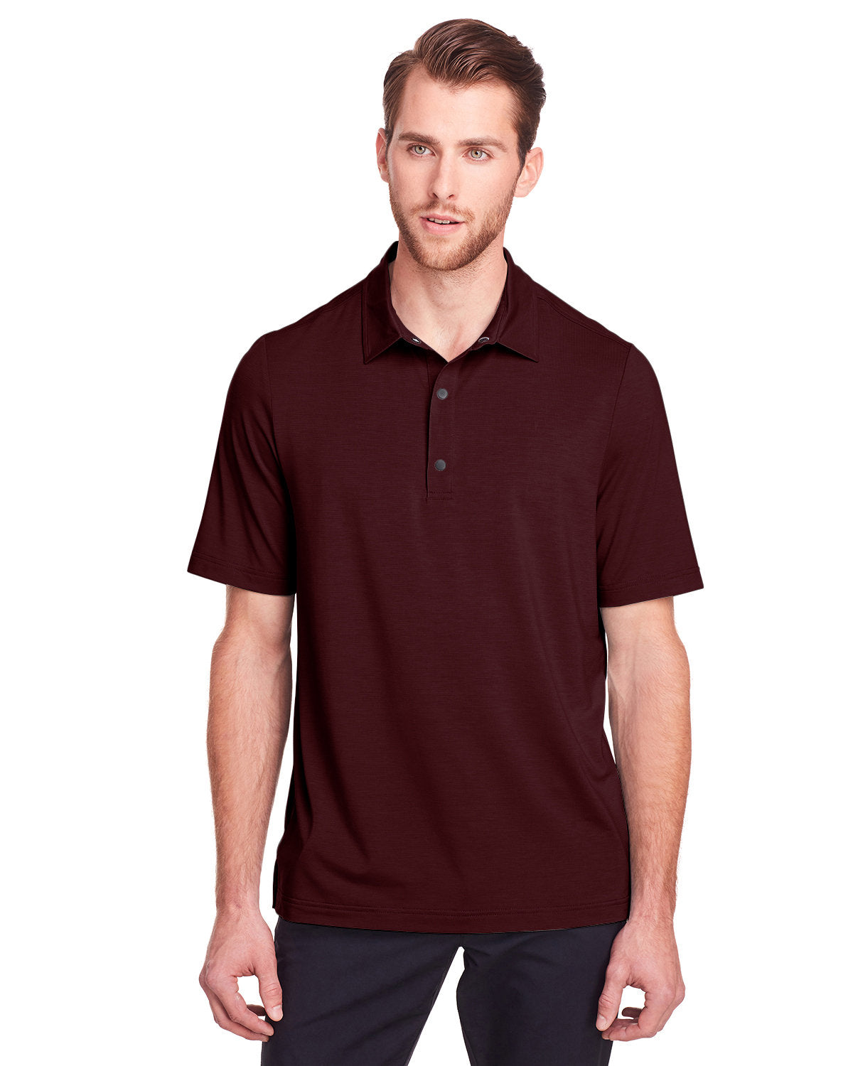 000185 NORTH END Men's JAQ Snap-Up Stretch Performance Polo