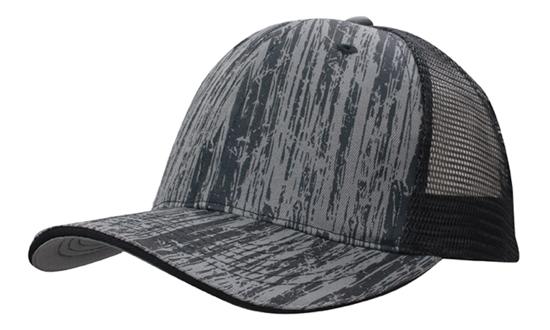 Wood Printed Cap w/Mesh Back