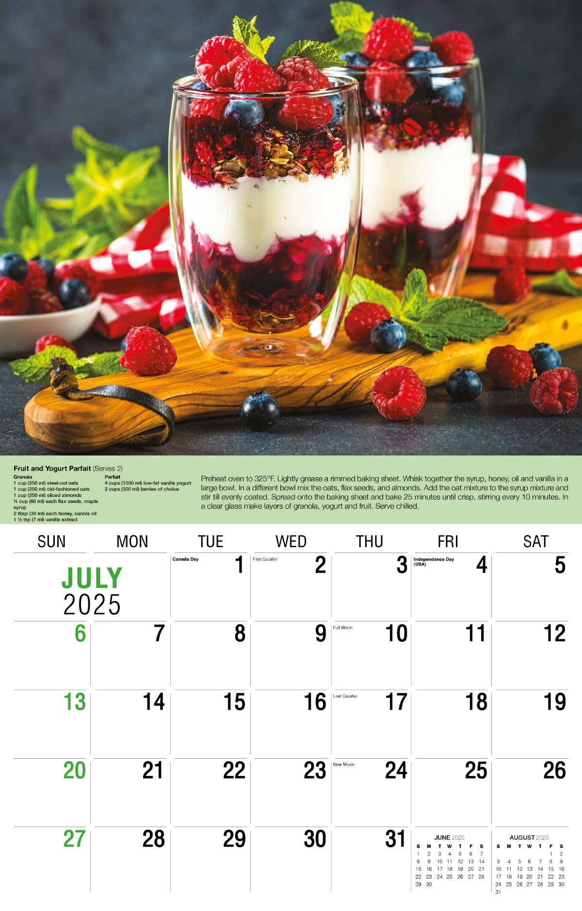 Galleria Wall Calendar 2025 Recipes