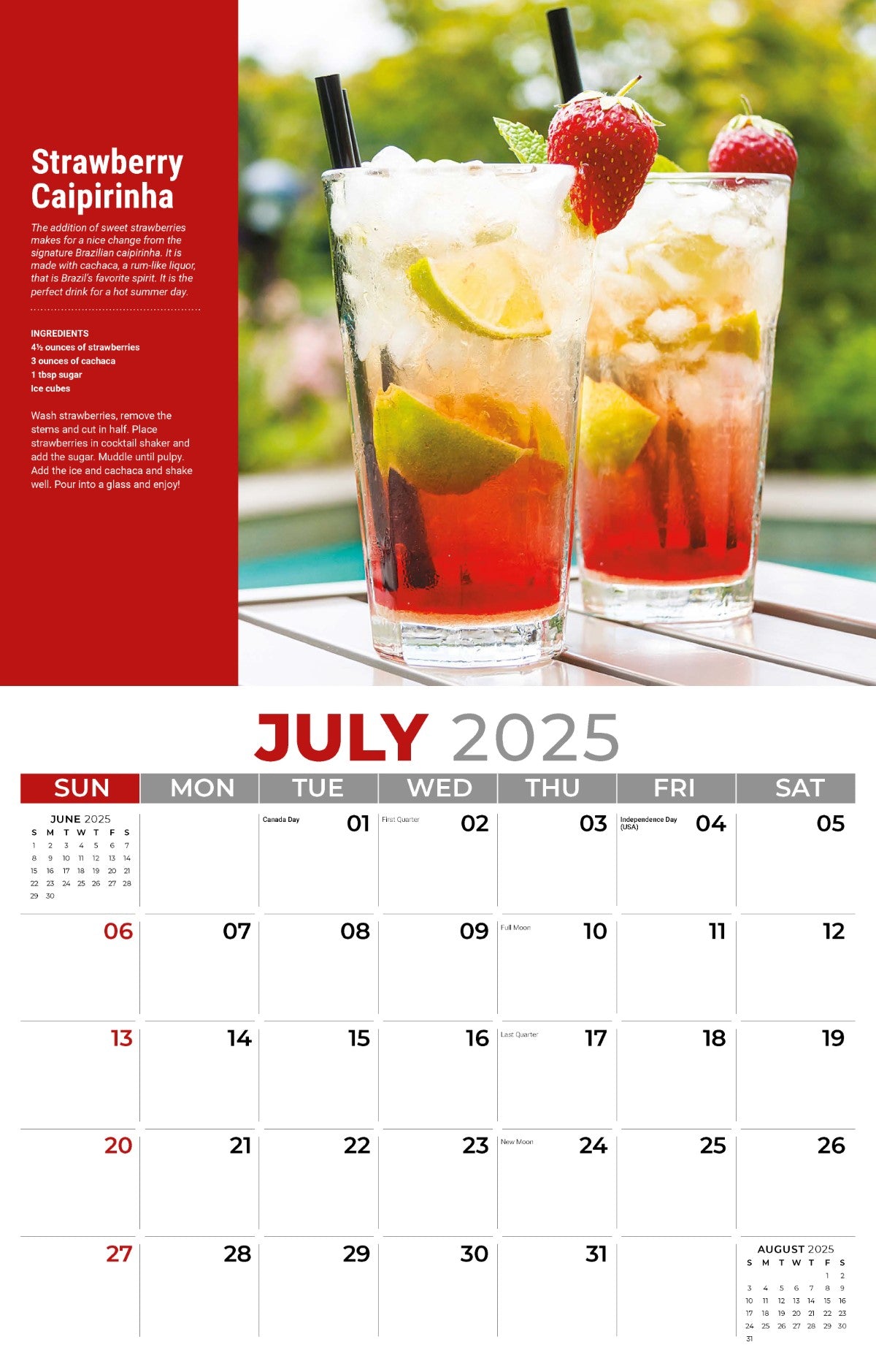 Galleria Wall Calendar 2025 Happy Hour