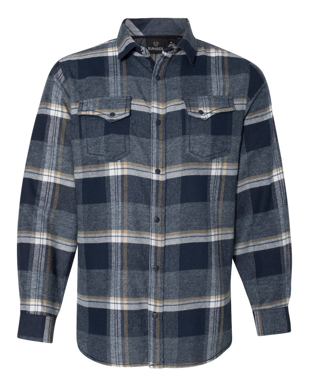 Burnside® Snap Front Long Sleeve Plaid Flannel Shirt