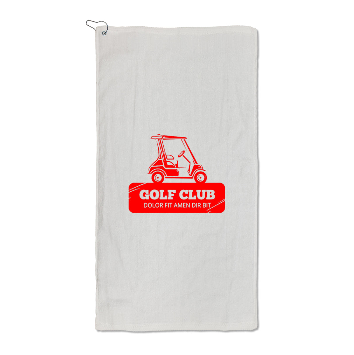 100% Cotton Velour Golf Towel with Grommet & Hook - 16"x30"