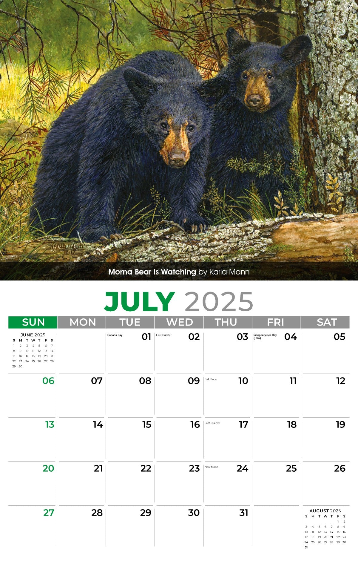 Galleria Wall Calendar 2025 Wildlife Portraits
