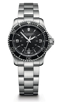 Maverick Small Black Dial Stainless Steel Bracelet Watch