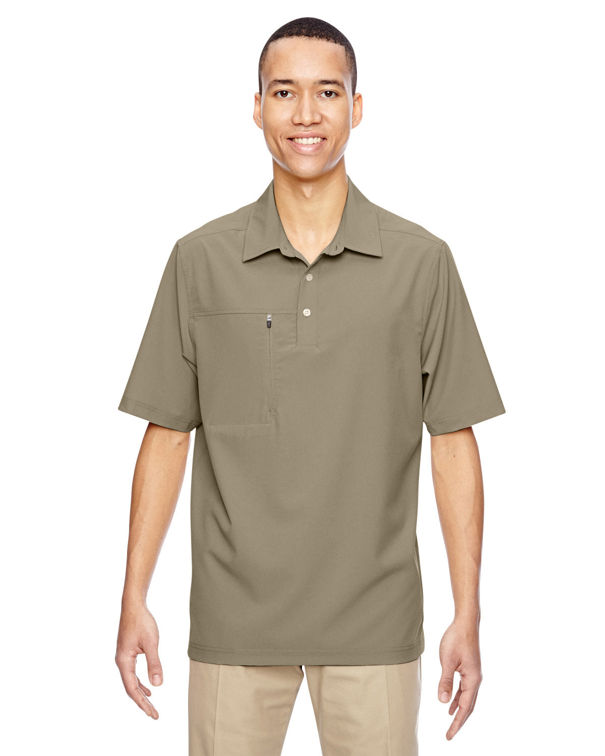NORTH END Men's Excursion Crosscheck Woven Polo