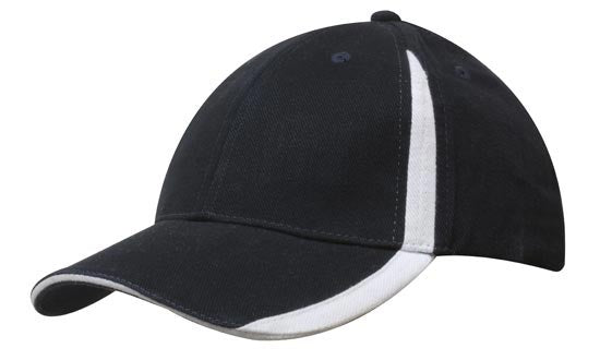 Brushed Heavy Cotton Cap w/Peak & Crown Inserts