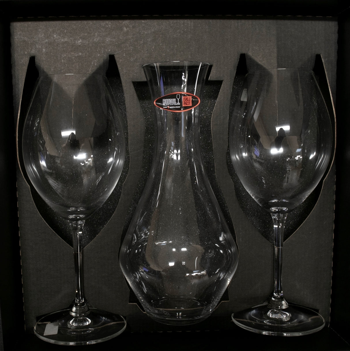 ~ Merlot decanter & Syrah wine RIEDEL crystal Gift set in a Raven gift box