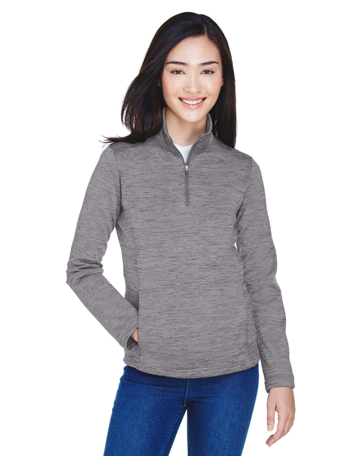 DEVON AND JONES Ladies' Newbury Mélange Fleece Quarter-Zip