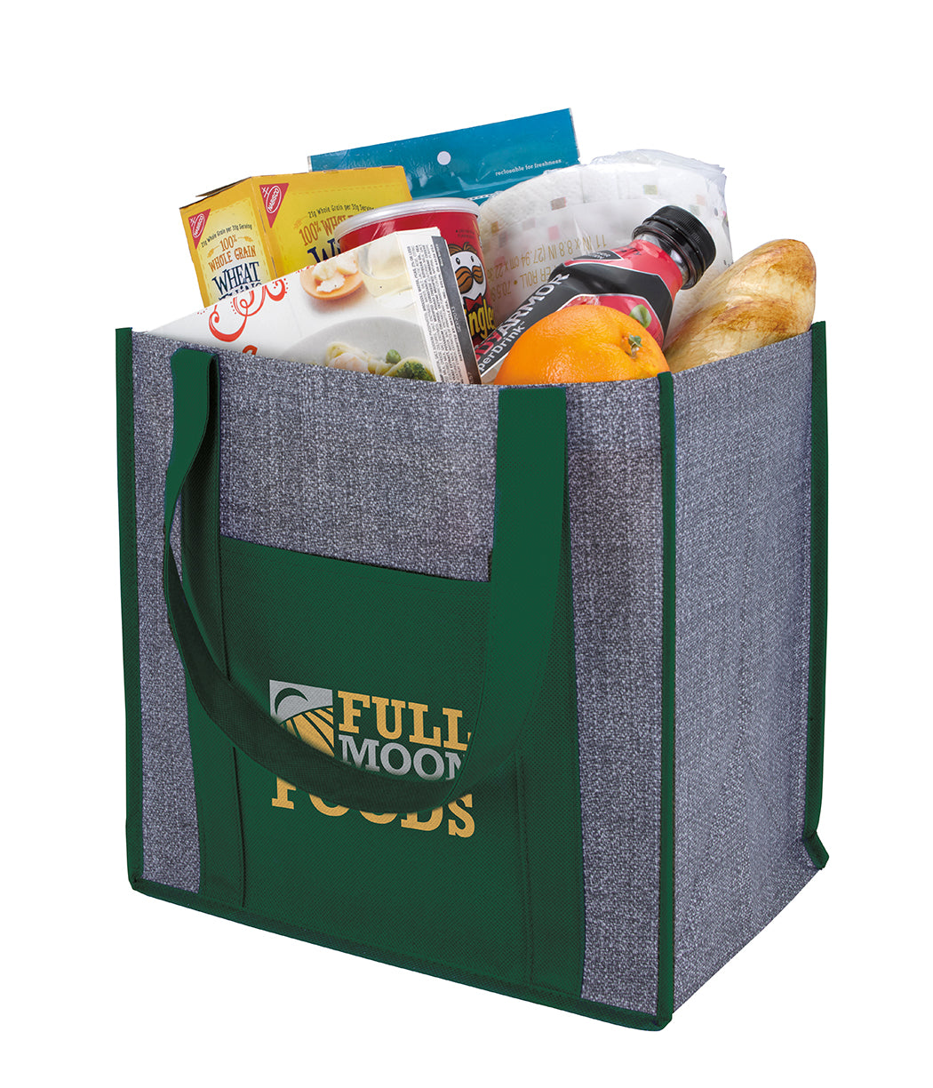 Laminated Heathered Non-Woven Grocery Tote