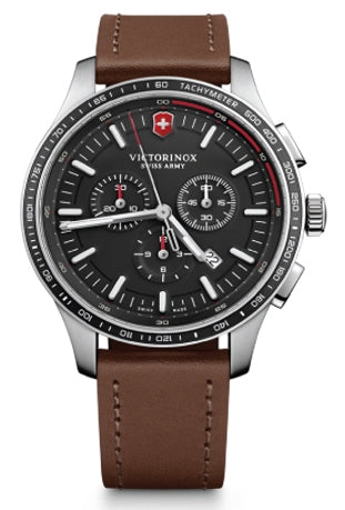Victorinox® Alliance Sport Chronograph Watch w/Brown Leather Strap