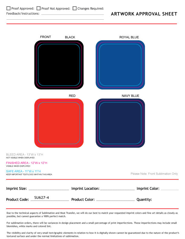 72 Hr Fast Ship - Plush and Soft Velour Terry Cotton Blend Face Cloth, 12x12, Sublimated