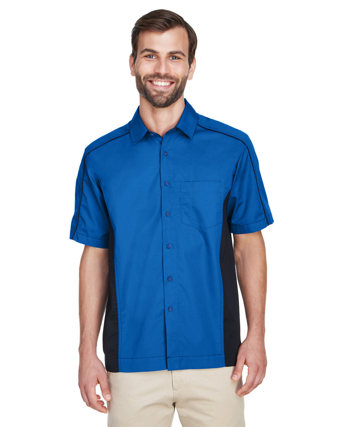 NORTH END Men's Fuse Colorblock Twill Shirt