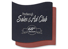 Wave Shaped single coaster brown, bonded leather - felt backing