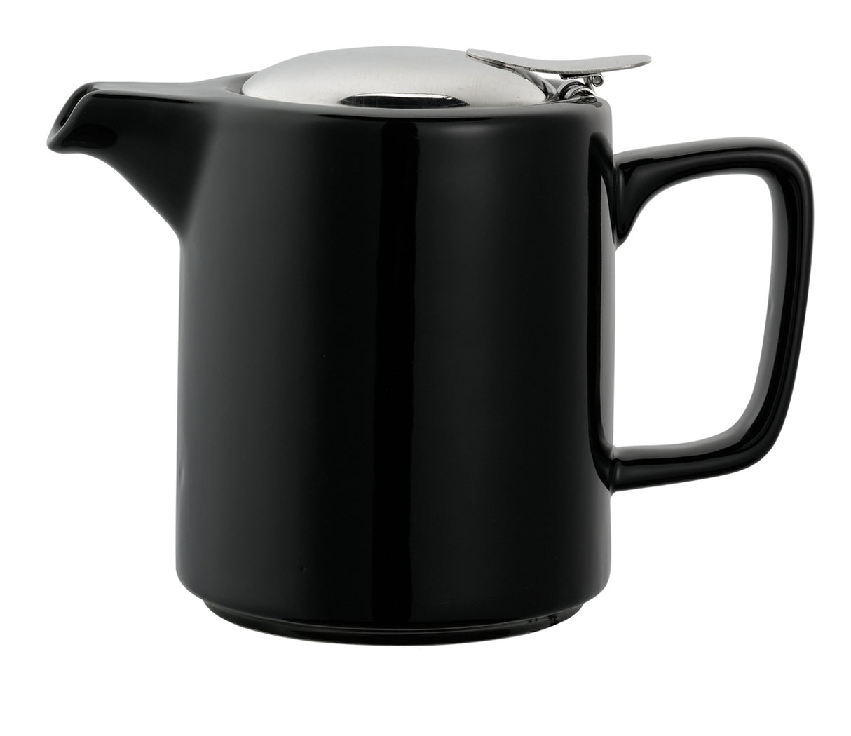 Washington Teapot 16oz ceramic with stainless steel lid, black