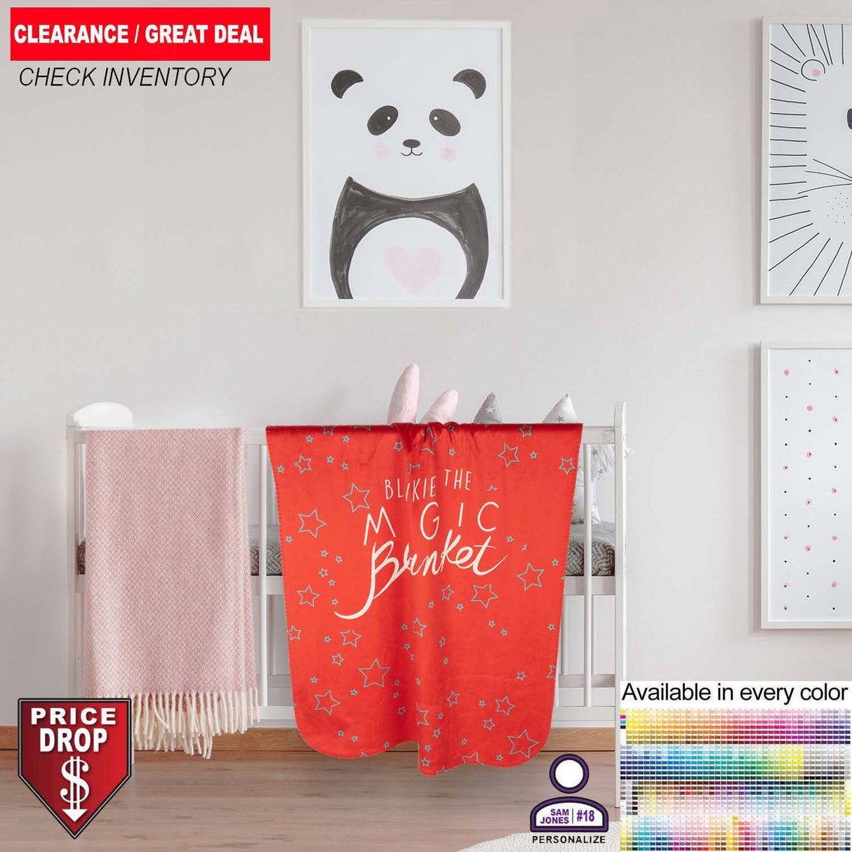 Personalized Sherpa Faux Wool Lined Micro Mink Baby Blanket, 30x40, Sublimated Edge to Edge