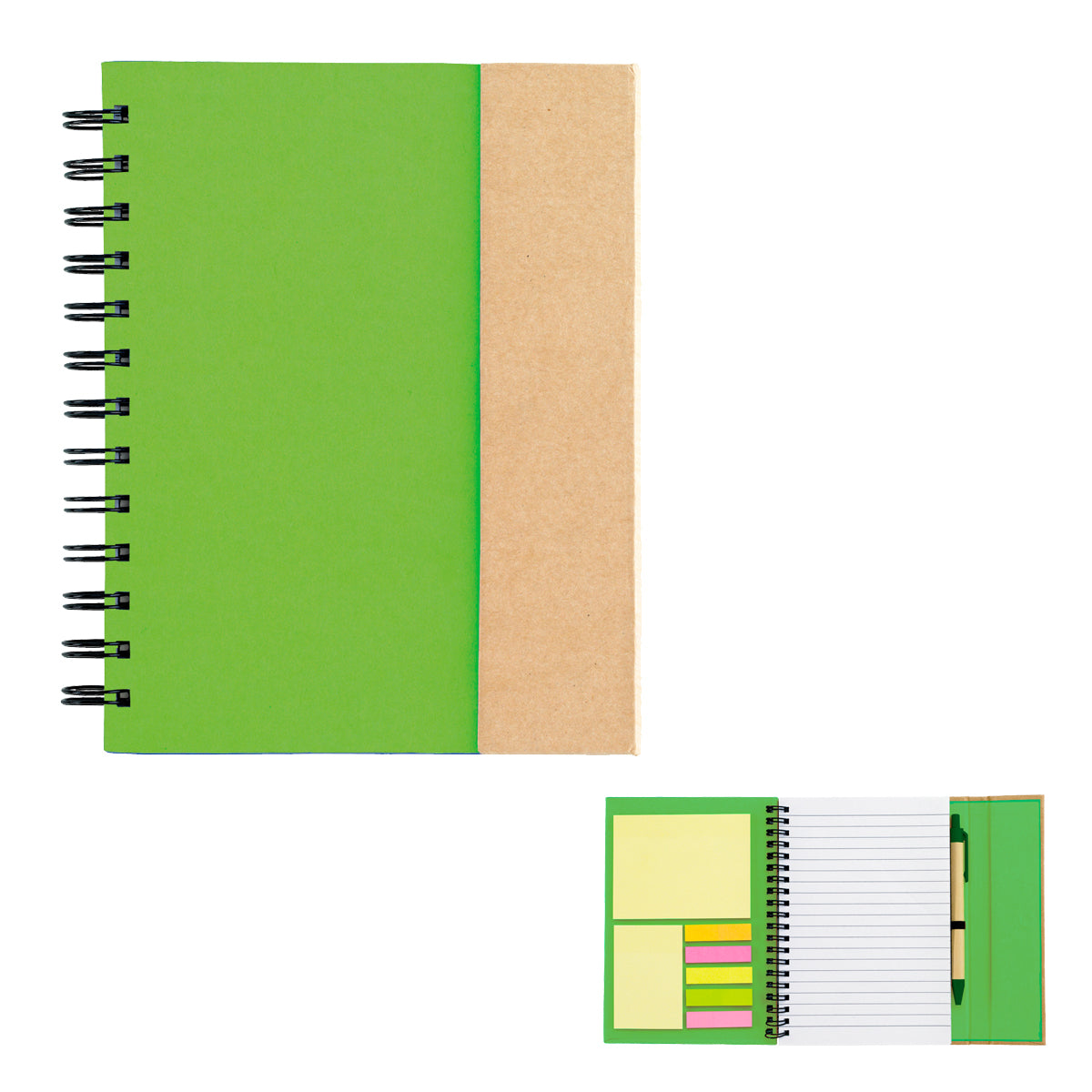 Spiral Notebook With Sticky Notes And Flags