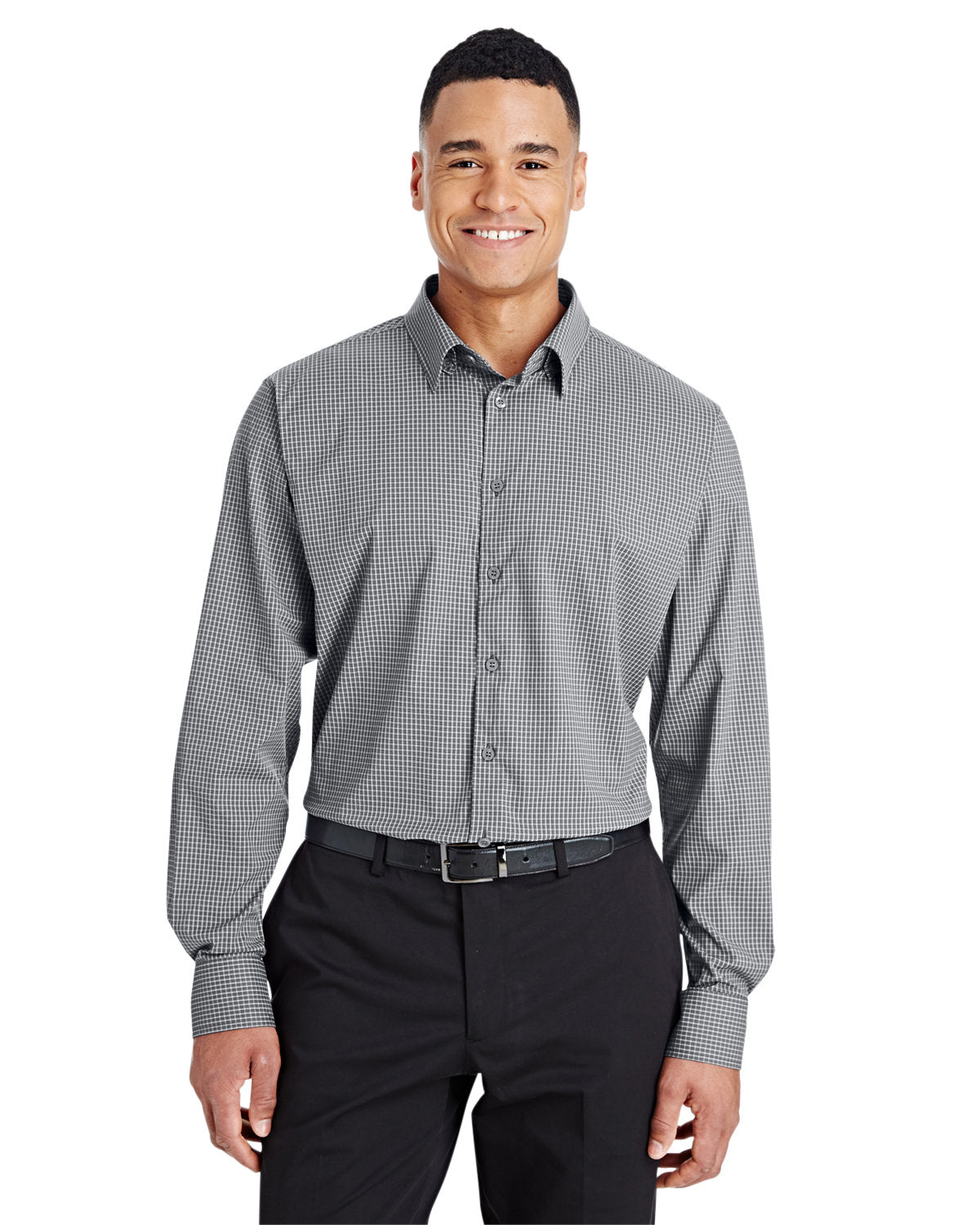 Devon and Jones CrownLux Performance® Men's Tonal Mini Check Woven Shirt