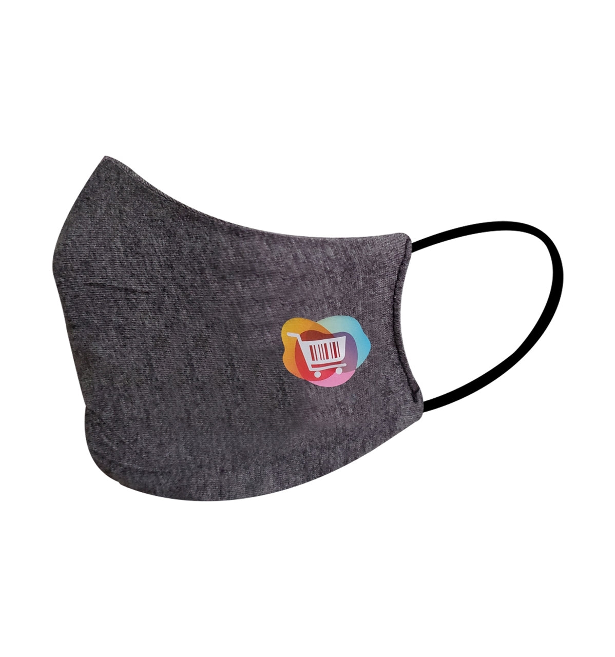 Adult Size Fashion Face Mask, 70% Cotton/30% Polyester, 2 layer, dark grey - Heat Transfer