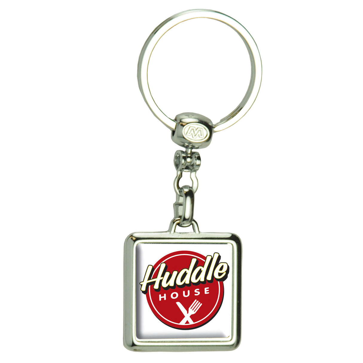 Square Die Cast Metal Domed Key Tag