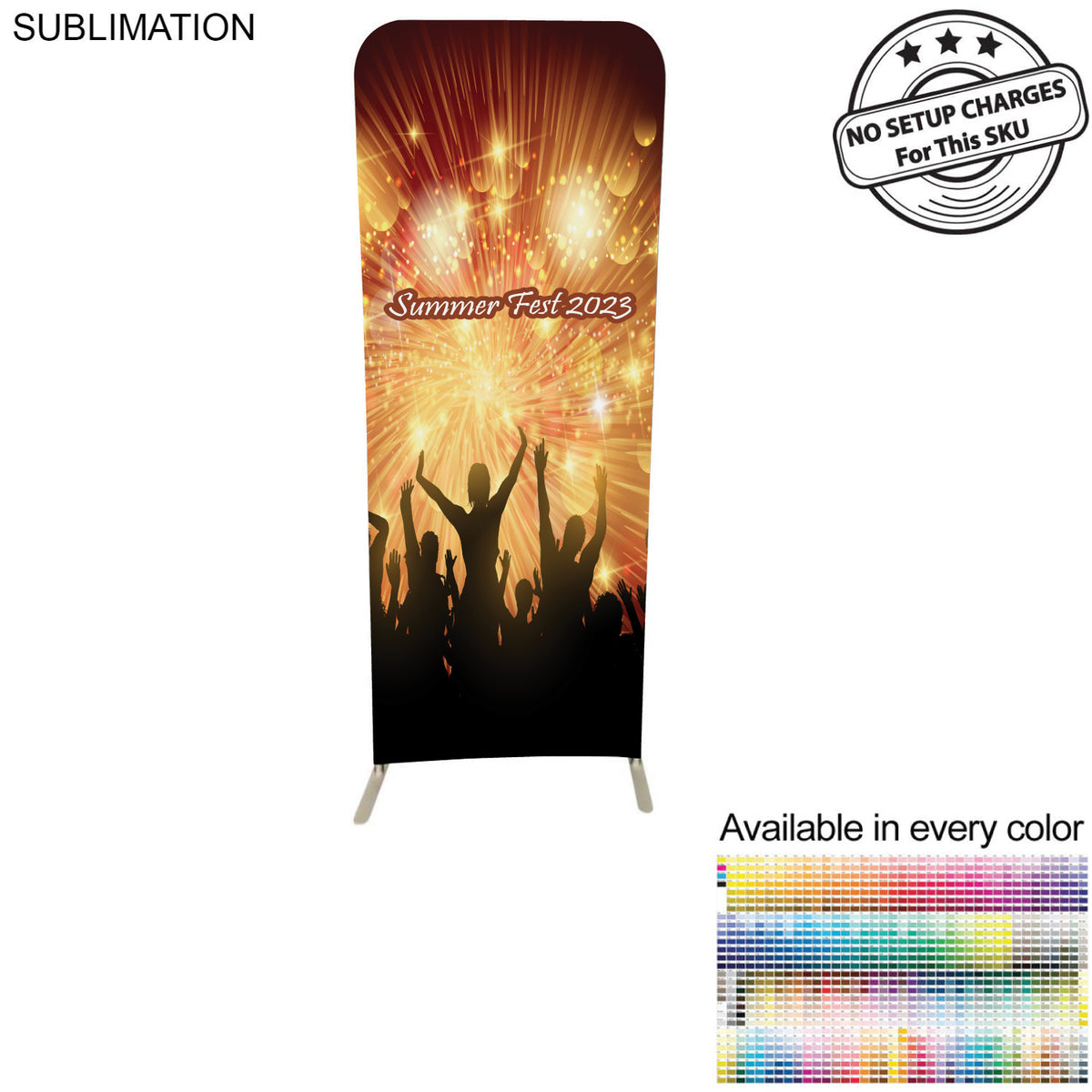 Event 2'W x 78"H EuroFit Straight Wall Display Kit, with Full Color Graphics Double Sided