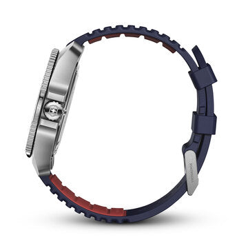 Journey Blue Dial Watch w/Rubber Strap