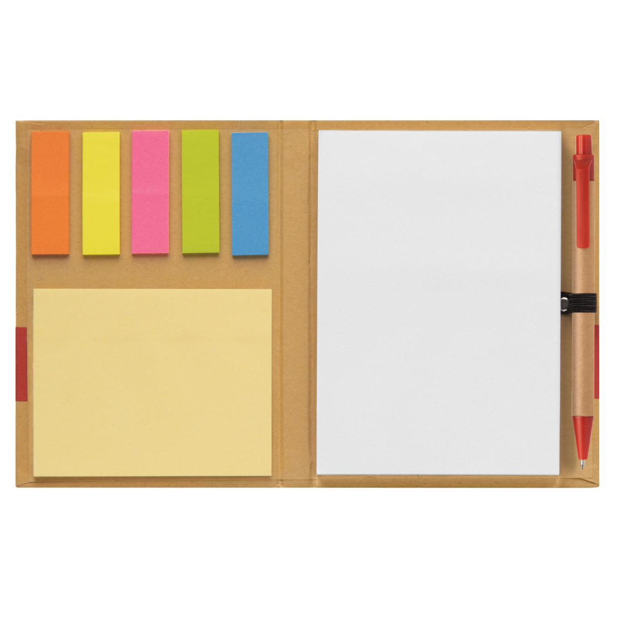Kolbert - Recycled Cover Notepad plus Sticky Notes & Kraft Pen Set - ColorJet