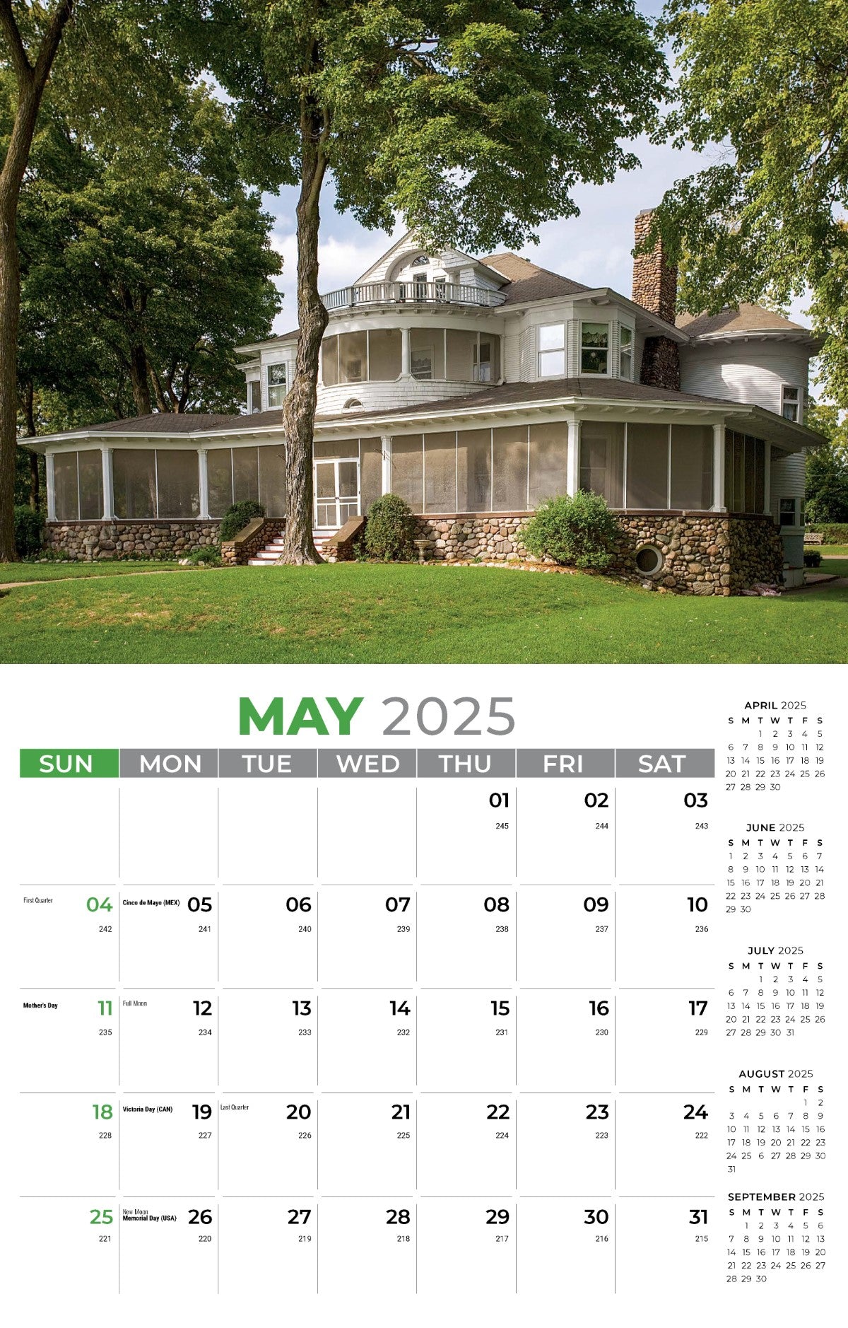 Galleria Wall Calendar 2025 Homes