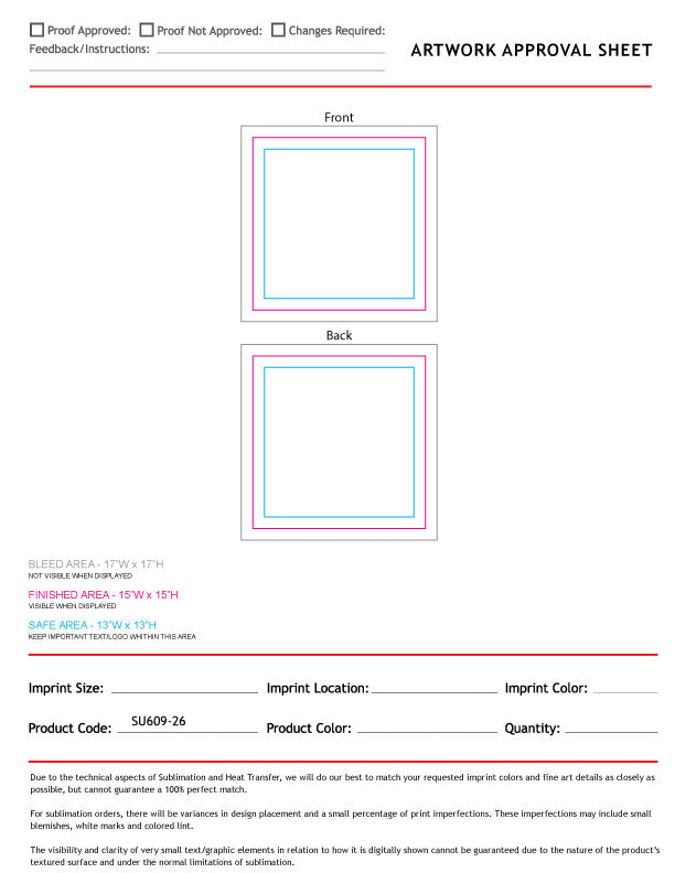 Colored Microfiber Dri-Lite Terry Rally, Sports, Skate Towel, 15x15, Sublimated Edge to Edge 2 sides