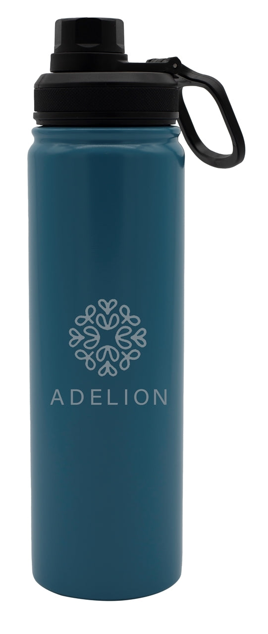 Lucania 24oz double wall stainless steel vacuum bottle matte blue