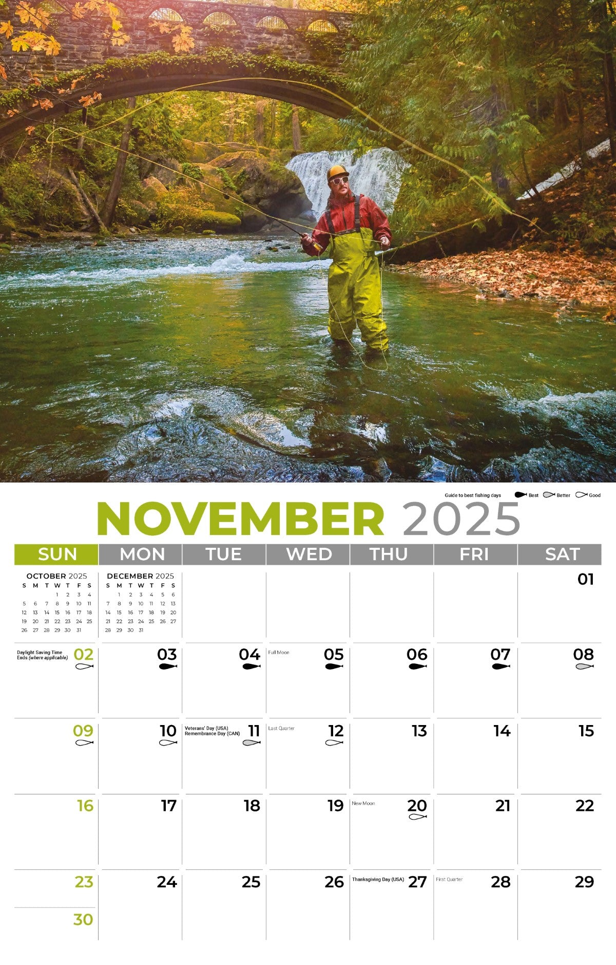 Galleria Wall Calendar 2025 Fishing and Hunting