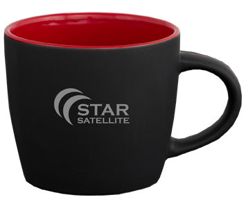 Midnight 12oz 2tone black/red cafe mug