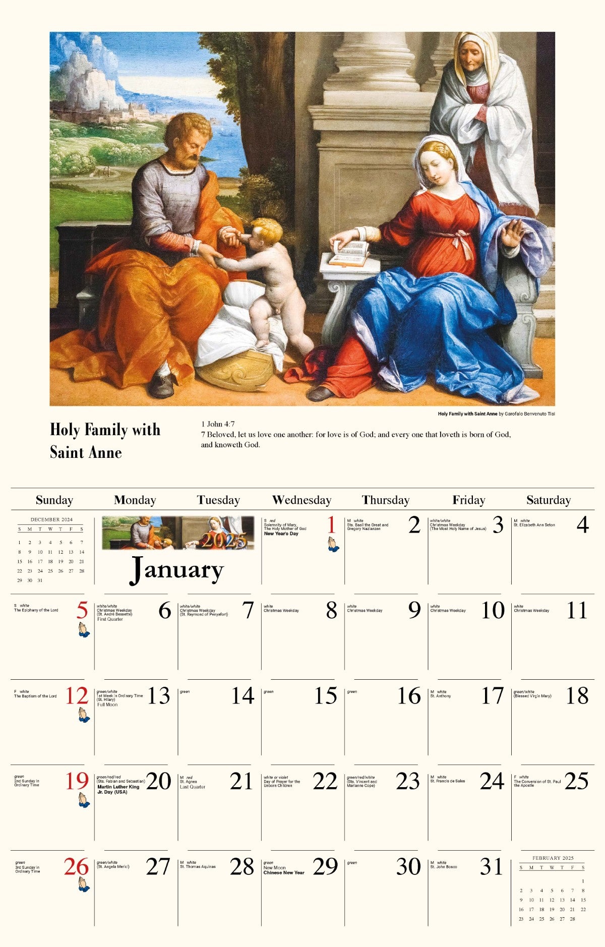 Galleria Wall Calendar 2025 Catholic Inspirations Eng.