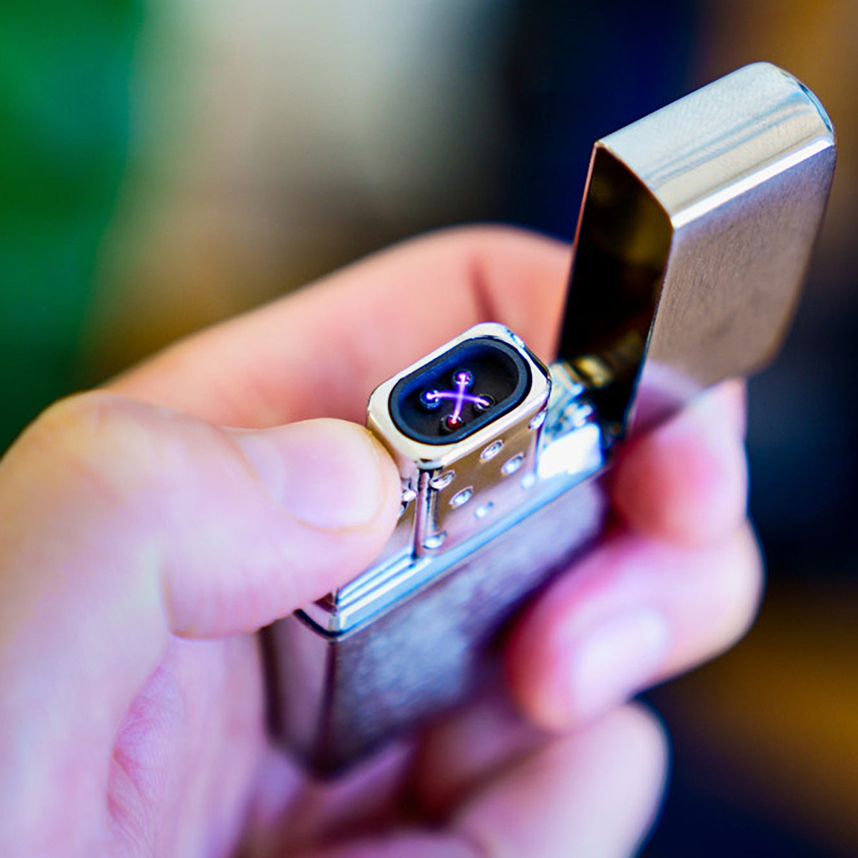 Matte Zippo® Lighter & Rechargeable Electric Lighter Insert Gift Set