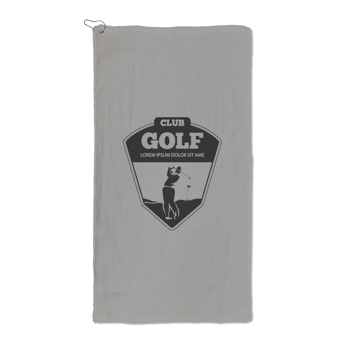 100% Cotton Velour Golf Towel with Grommet & Hook - 16"x30"