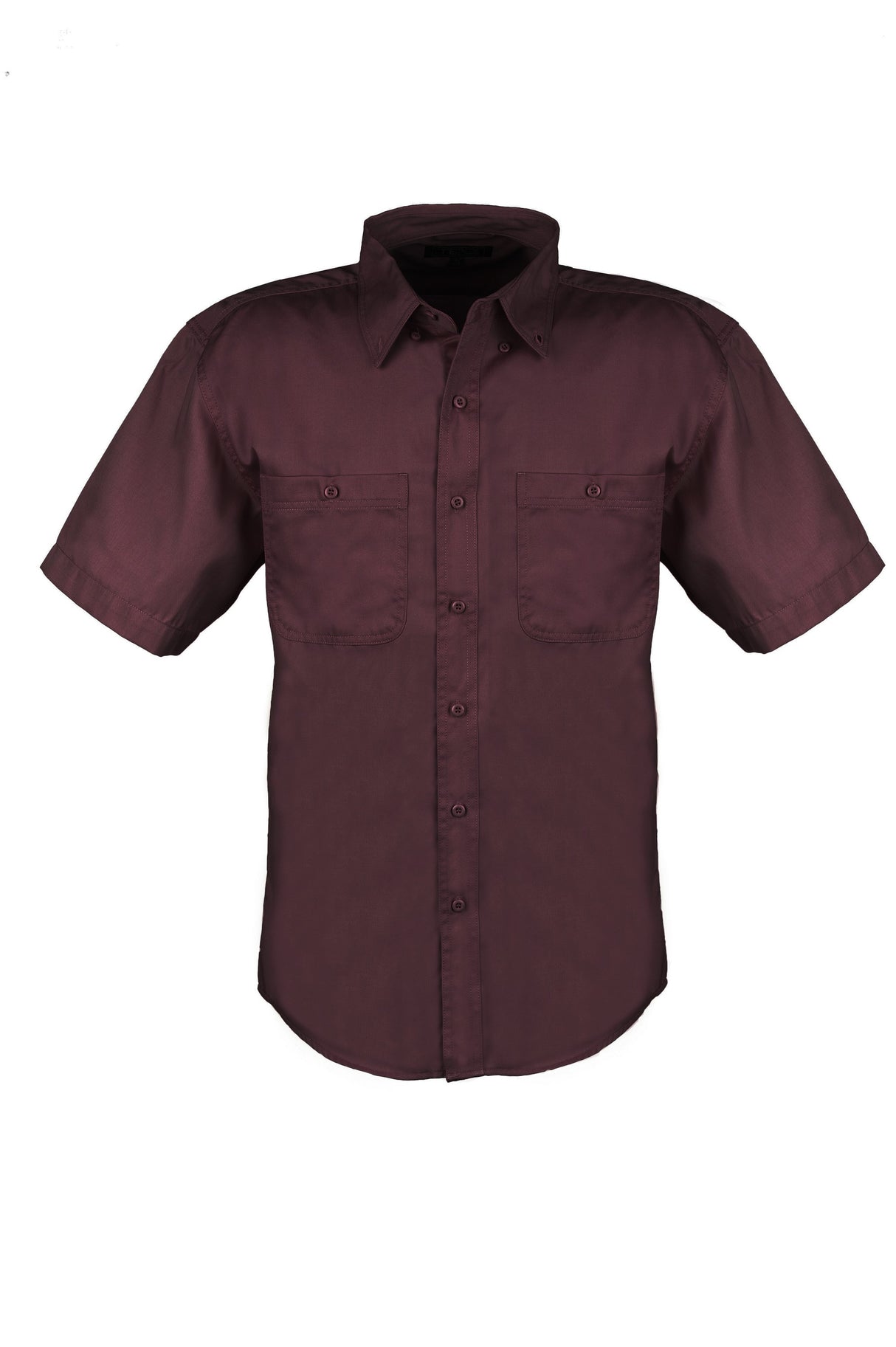 Men's Cotton Blend Twill Short Sleeve Shirt Tall (CHOCOLATE) (LT-3XLT)