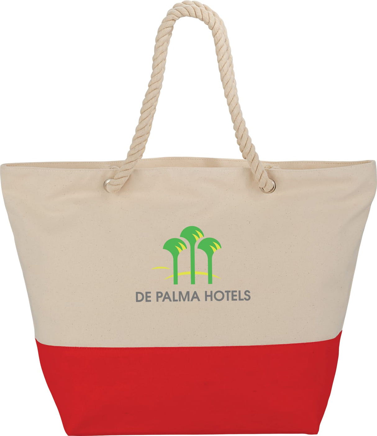 Zippered 12oz Cotton Canvas Rope Tote